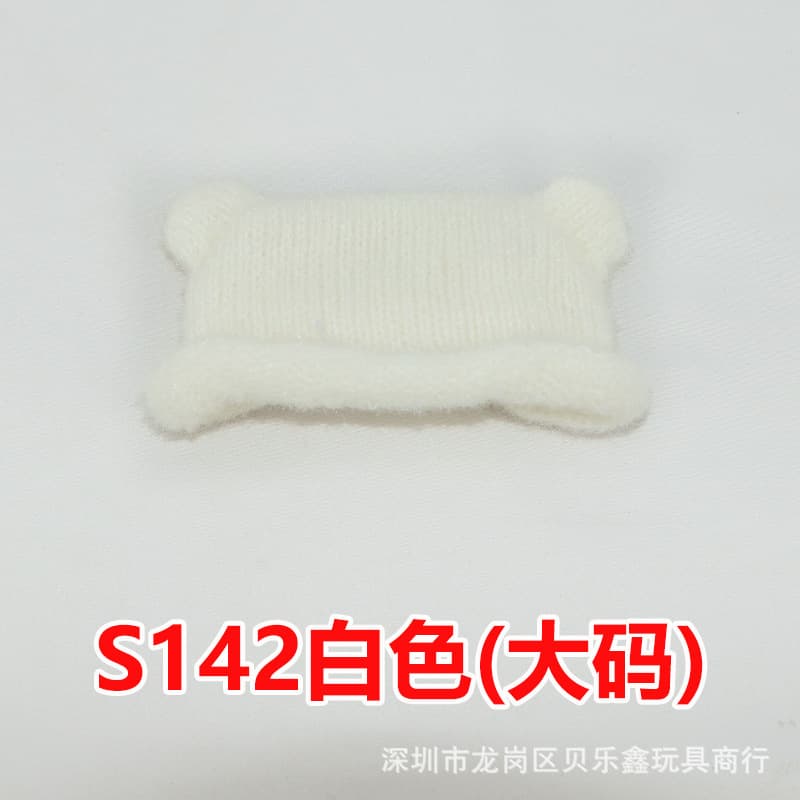 S142 large size white bear ear wool hat