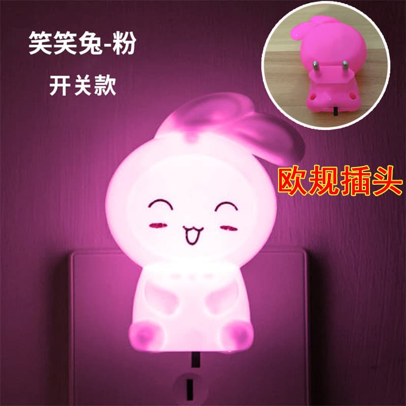 Switch type pink smiling rabbit (european plug)