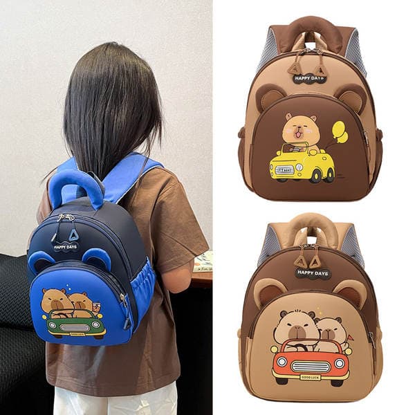 Cross-Border Cute Capybara Capybara Boys and Girls Children's Backpack Kindergarten Large, Medium and Small Class Students Backpack