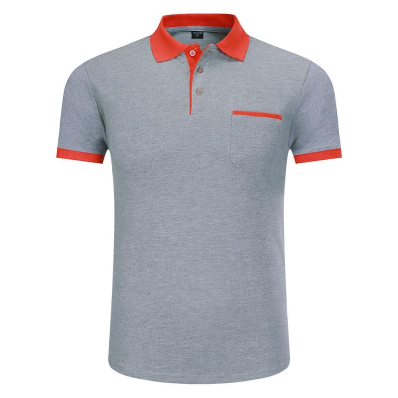 Gray orange (short-sleeved pockets with collar)