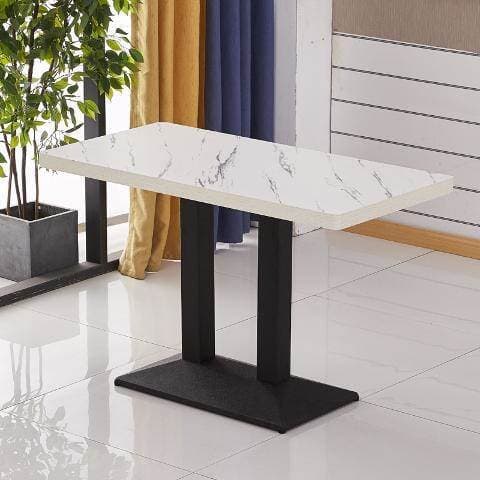 Thickened Negotiation Table, Restaurant Rental Room Fast Food Table, Milk Tea Snack Table and Chair Set, Café Slate-Colored Small Square Table