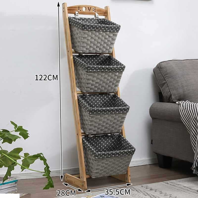 Gray leather basket + light burning rod, single row, four layers