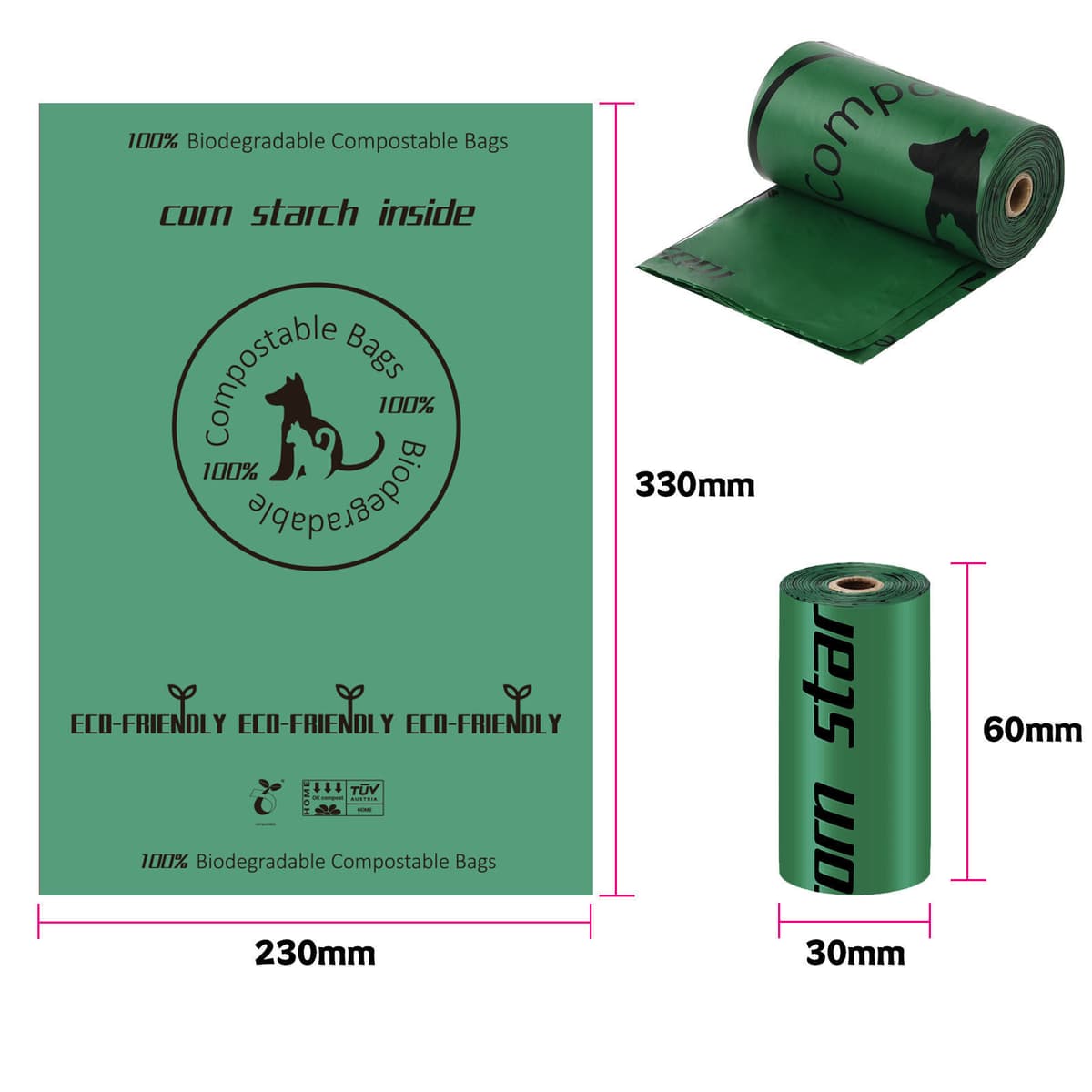 Full degradation green printing thickness 1.5 silk no fragrance 15/roll