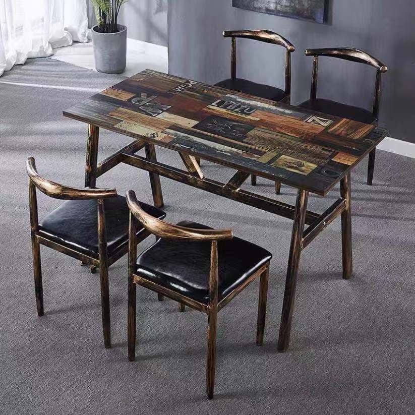 Hk120*60 table and four chairs [flower floor]