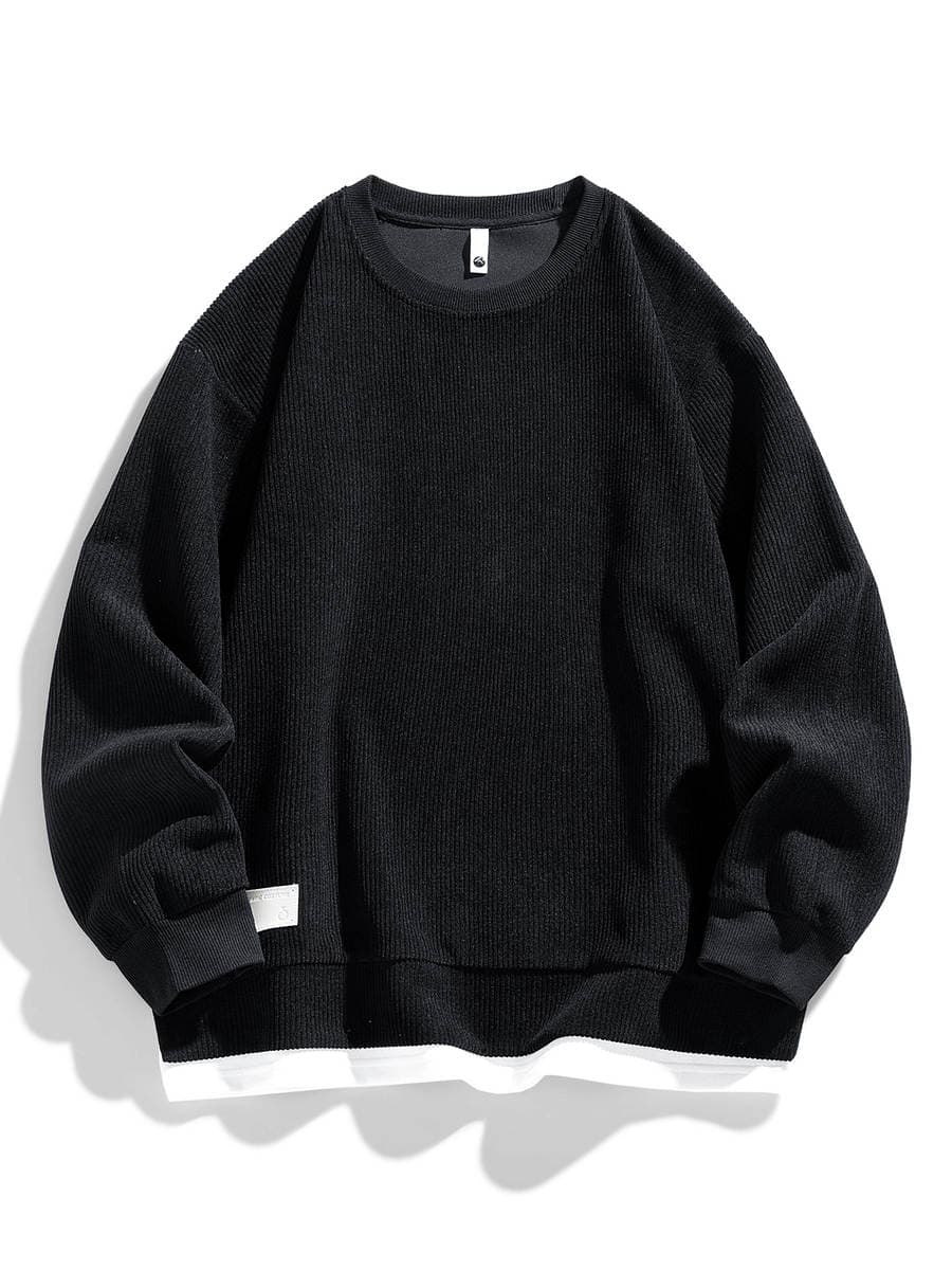 Pengyun Clothing Corduroy Sweatshirt and Sweatpants Sports Set Trendy Heavyweight Solid Color High-End Mature Style Two-Piece Set 3