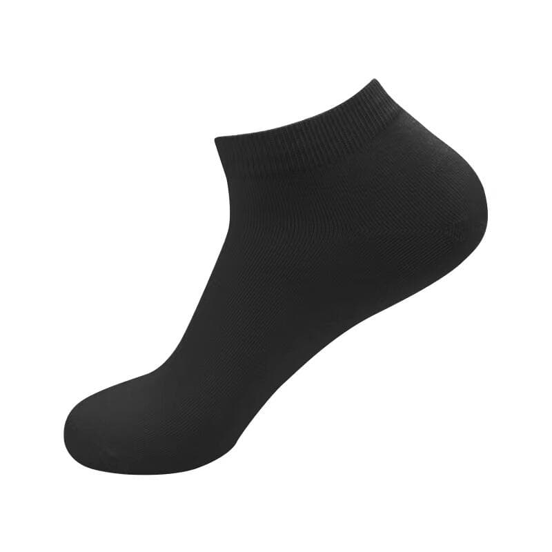 Men's Spring and Summer Black Low-Cut Ankle Socks, Odor-Resistant, Sweat-Absorbing, Sports, Business, Invisible Socks, Trendy Thin Non-Slip Socks 5