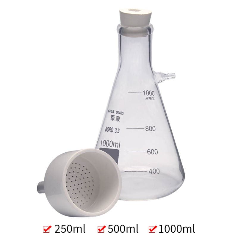 Suction Filtration Device Buchner Funnel 1000ml Experimental Apparatus to Reduce the Pressure of the Suction Filtration Bottle Physical Experimental Equipment 4