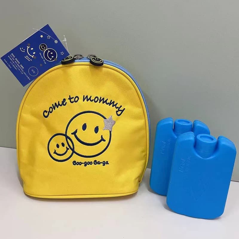 Yellow back milk bag 2 blue ice