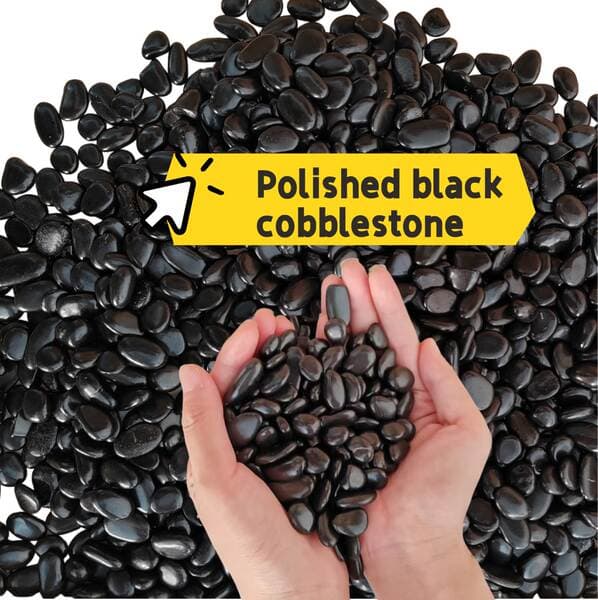 Black Raindrop Pebbles for Garden Landscaping, Natural Original Stones of Various Sizes, Decorative Props, Professional Use