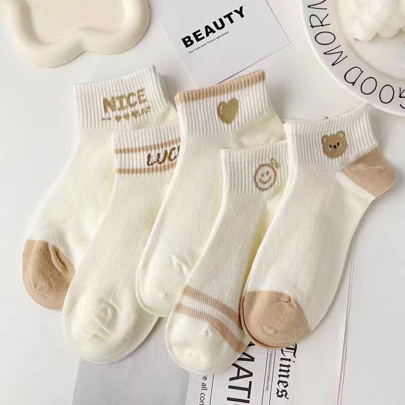 Female milk tea bear (10 pairs/pack of 5 colors mixed)