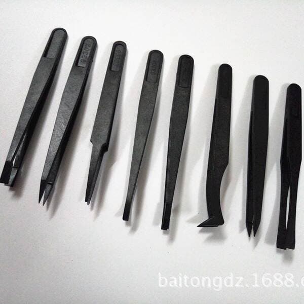 93301/2/3/4/5/6/7/8 elastic carbon fiber antistatic purification plastic antistatic tweezers plastic 3