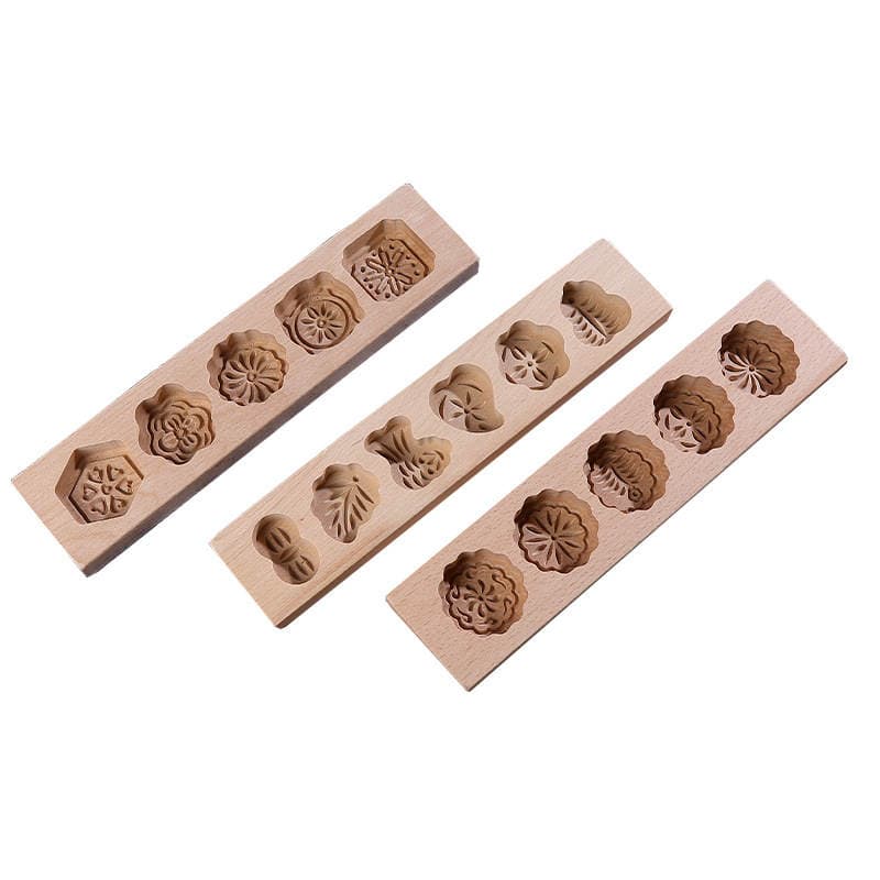 Wholesale Wooden Candy Molds, Qixi Festival Cake Flower Tools, Mung Bean Cake Zodiac Food-Shaped Cartoon Flower Wooden Molds 5