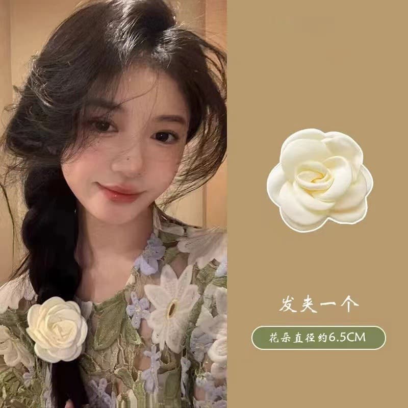 5145 milk white camellia-hairpin