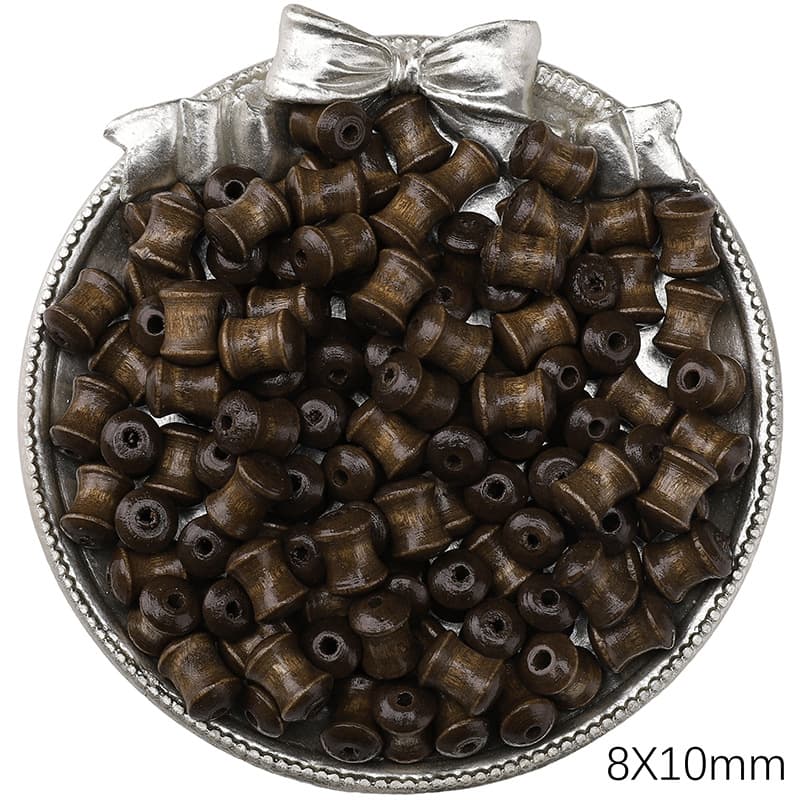 Dark wood bamboo joint beads, 20 pieces/pack