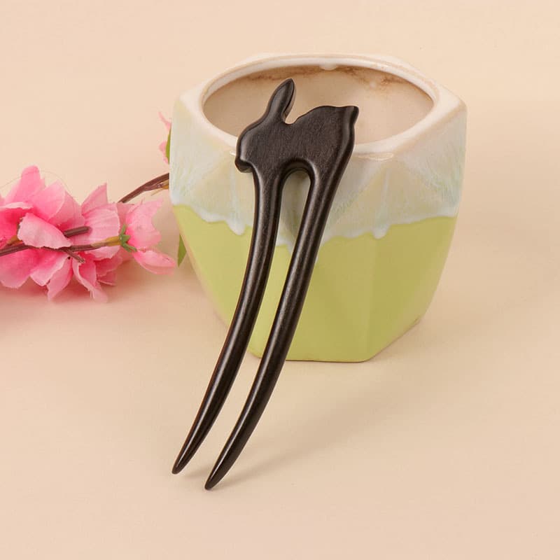 Ebony hairpin---style 07 (length 13cm)