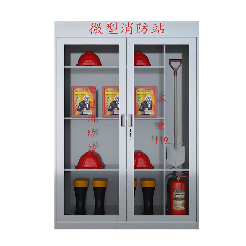 Fire Equipment Cabinet Stainless Steel Fire Station Glass Door Cabinet Fire Box Safety Cabinet Site Fire Tool Storage Cabinet 5