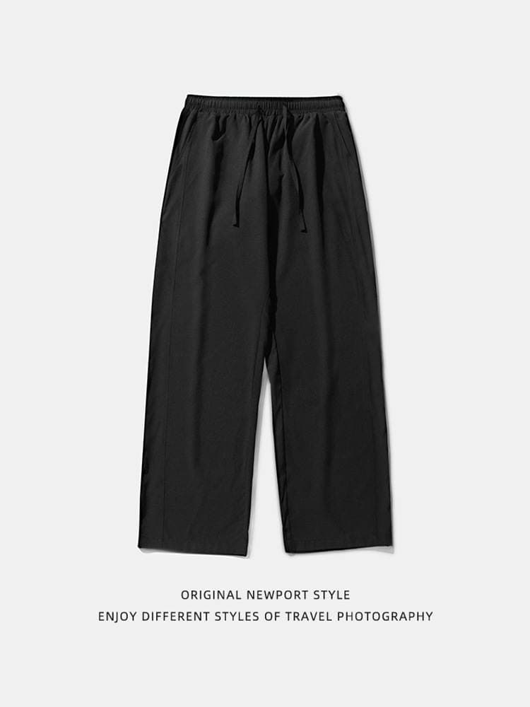 Cool feeling Ice Silk casual pants men's summer lightweight pants loose straight solid color basic all-match Non-wrinkle trousers 5