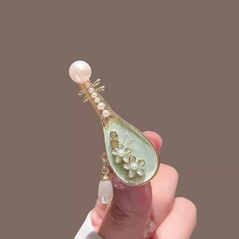 Mg-a0334 flower pearl pipa hair clip