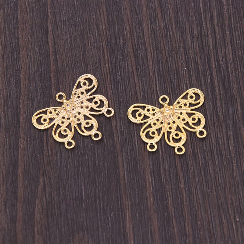 Three hanging butterfly gold