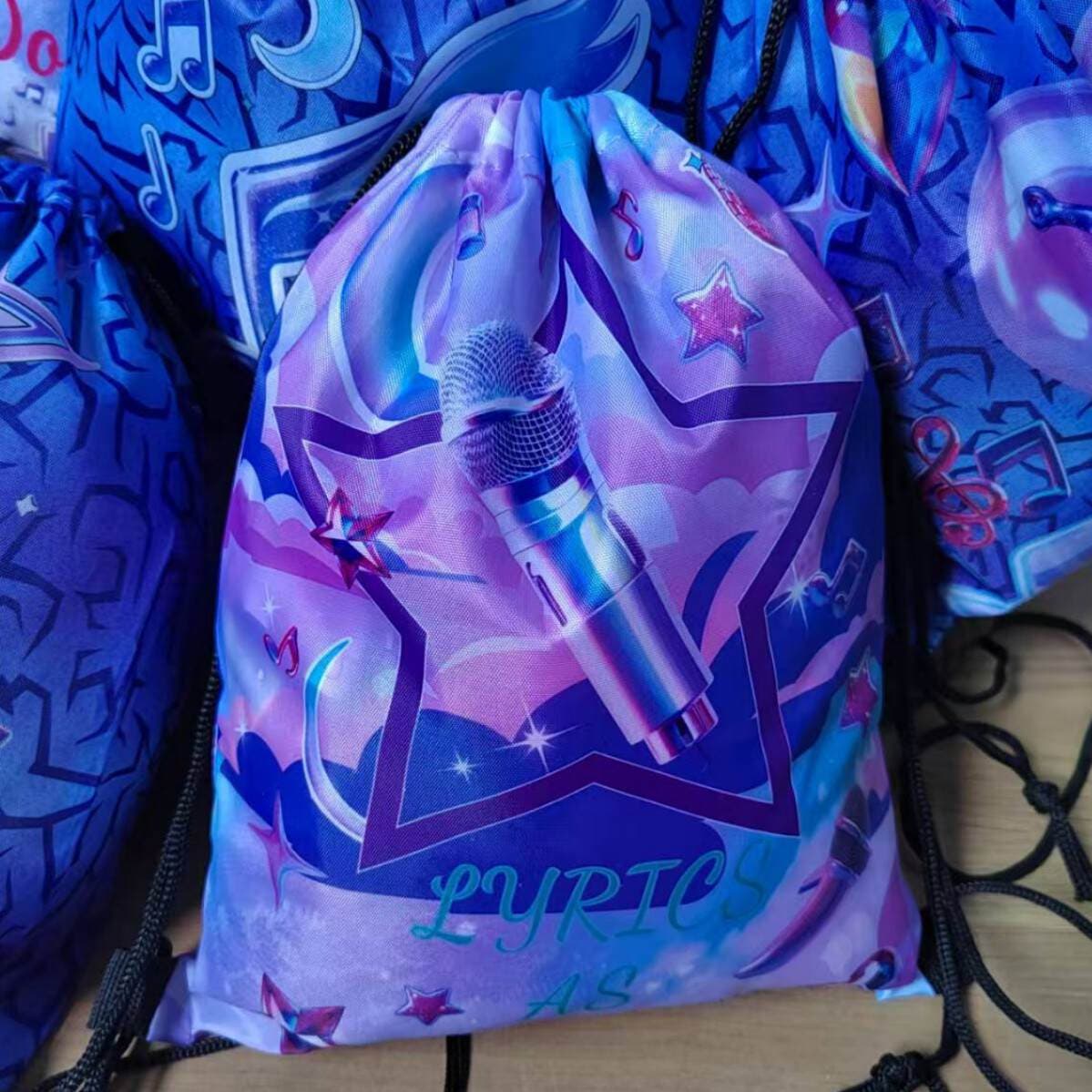 Summer Vibrant Bags with Full Logo Design, Artistic Performance-Themed Drawstring Backpacks with Complete Patterns, Available in Various Colors 2
