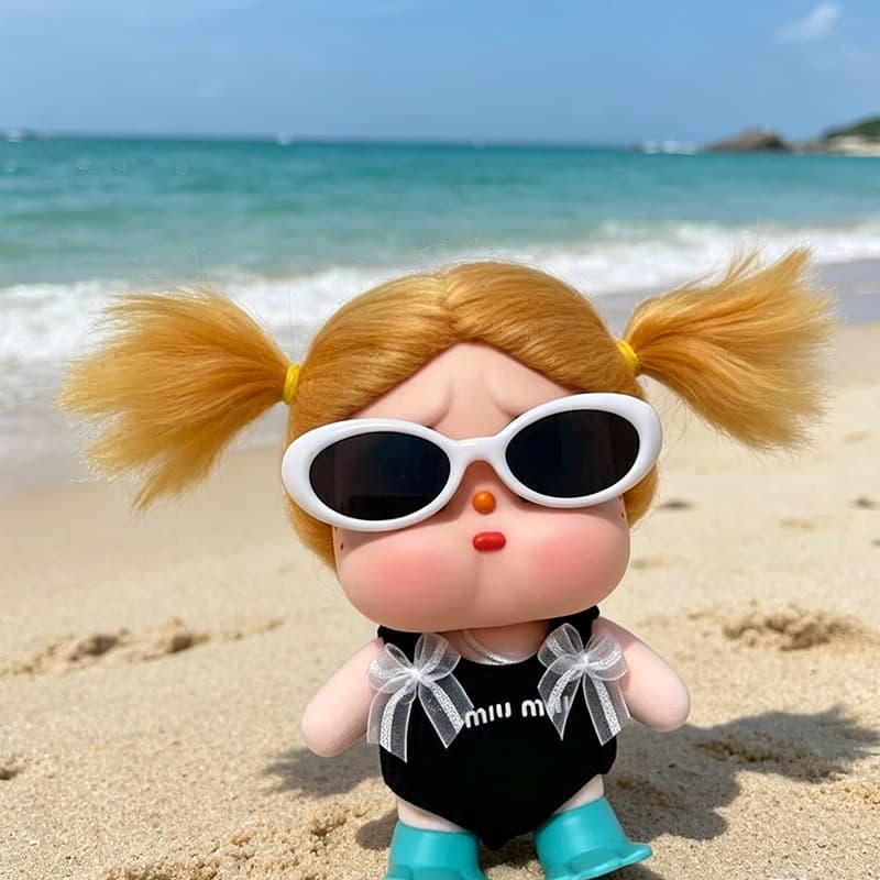 White frame sunglasses + bikini