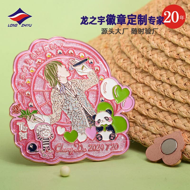 Longzhiyu, a 20-Year Manufacturer, Specializes in Custom Badges and Pins with Enamel-Like Paint and Glitter, Offering Wholesale Services from a Major Supplier 3