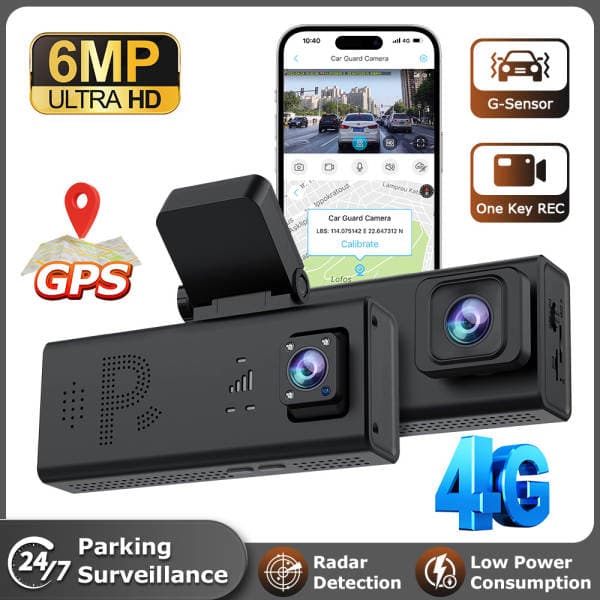 6 Million High-Definition 4g Dual-Lens Gps Positioning Vehicle Parking Monitoring Camera and Driving Recorder