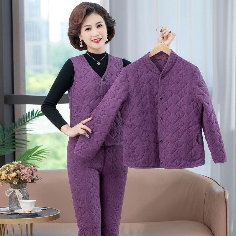 Purple [cotton-padded clothes and cotton trousers and waistcoat]]