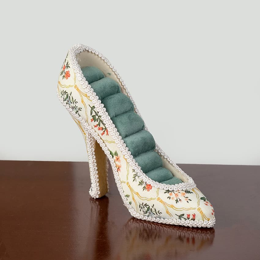 Green printed high heels