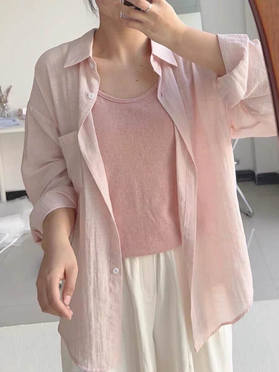 New Fashionable Slim-Fit Long-Sleeve Lightweight Sun-Protective Shirt for Women, Summer Korean Style Loose Cardigan Jacket for Women 2