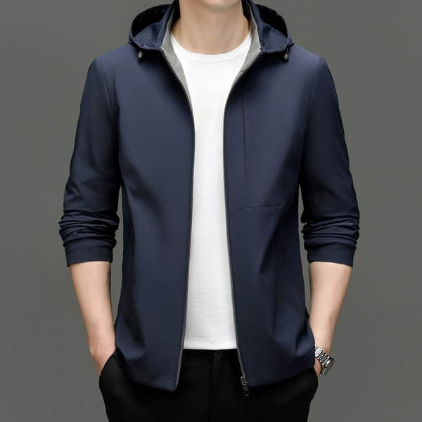Fashion Hooded Short Jacket Men 2025 Spring and Autumn New Korean Version Simple Versatile Men's Solid Color Cardigan Coat Trendy