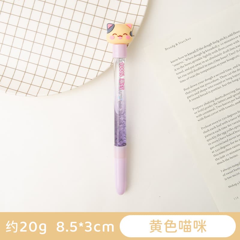 Yellow meow/cartoon creative quicksand pen
