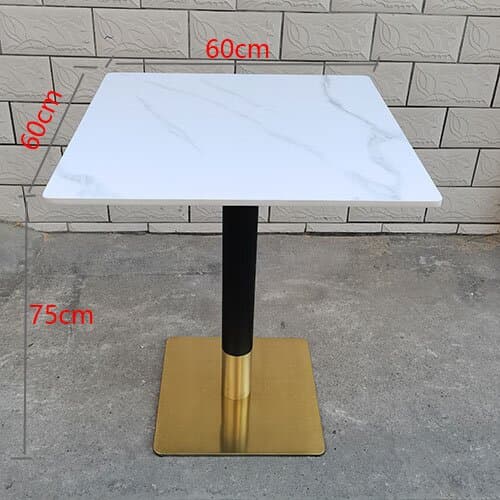 Snow mountain white 60 square meters + black gold stainless steel feet