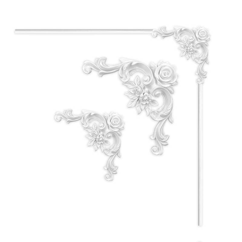 French-Style Pu Molding, French-Style Carved Integrated Corner Flower Background Wall Frame Line, Faux Plaster Line, Ceiling Decorative Line Board, Custom-Made 5