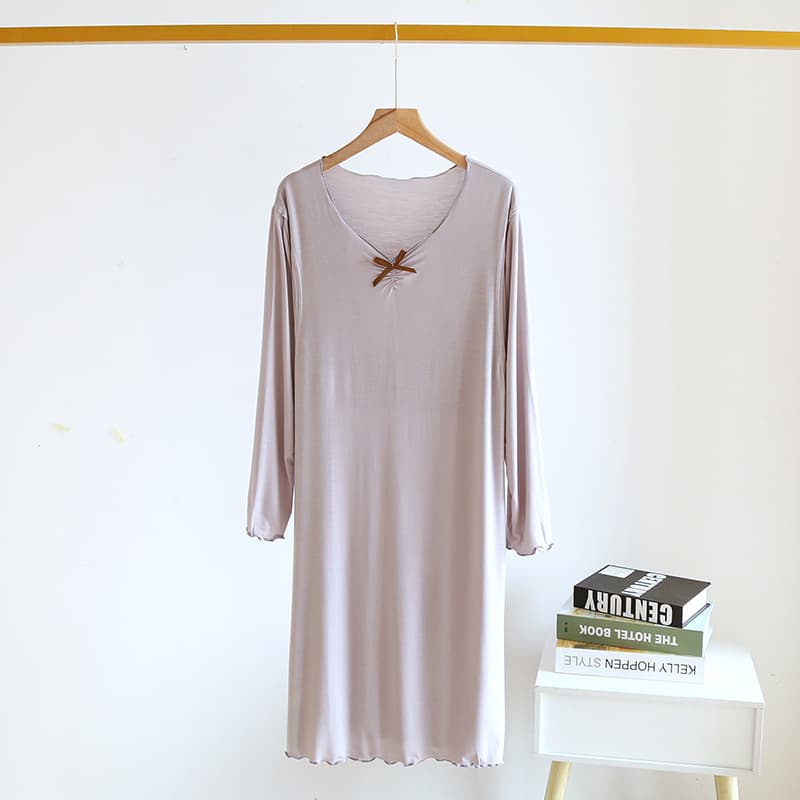 Solid color gray pullover-nursing skirt-modal