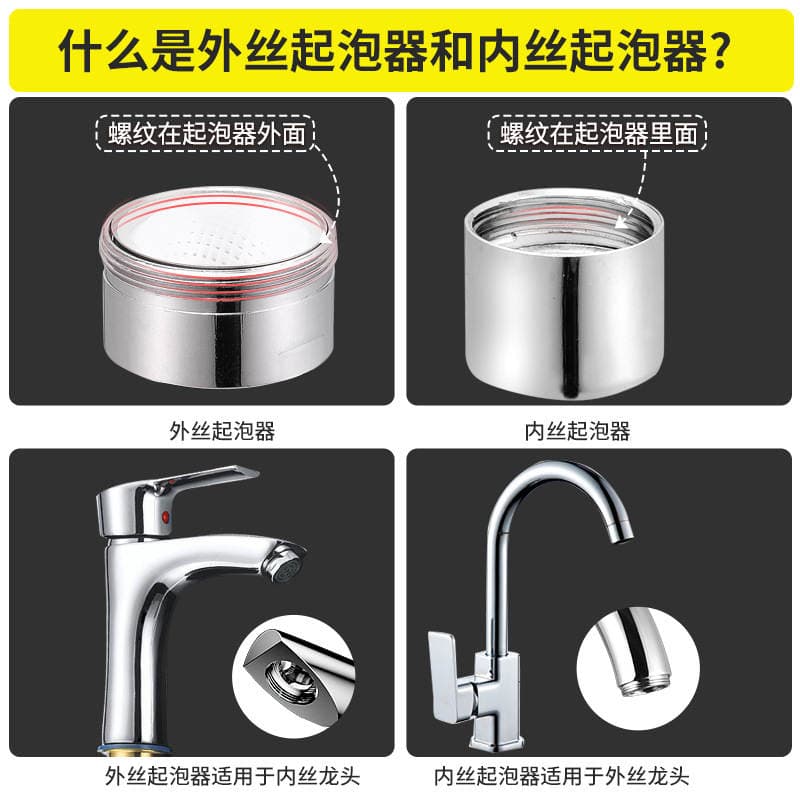 Mis bubbler adapteri (M22 xarici incə dişdən M22 xarici incə dişə): mətbəx, hamam kranları və su təmizləyiciləri üçün 2