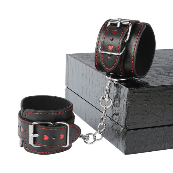 Adult Sex Toy Online Store Franchise Agent, Black Leather Handcuffs, Alternative Sex Products for Self-Pleasure, Foreign Trade