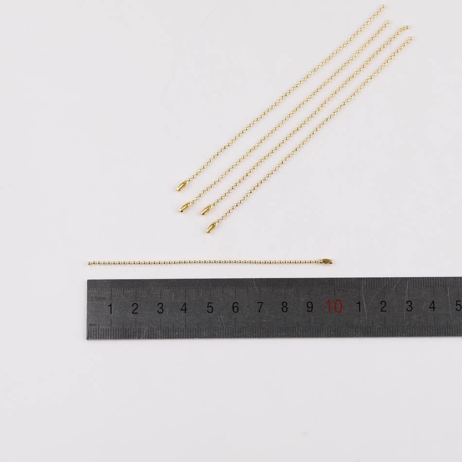 1.5MM ultra-incə açıq qızılı muncuq zənciri, DIY əl işi Goka metal asma zənciri, zərgərlik materialı aksessuarları. 3