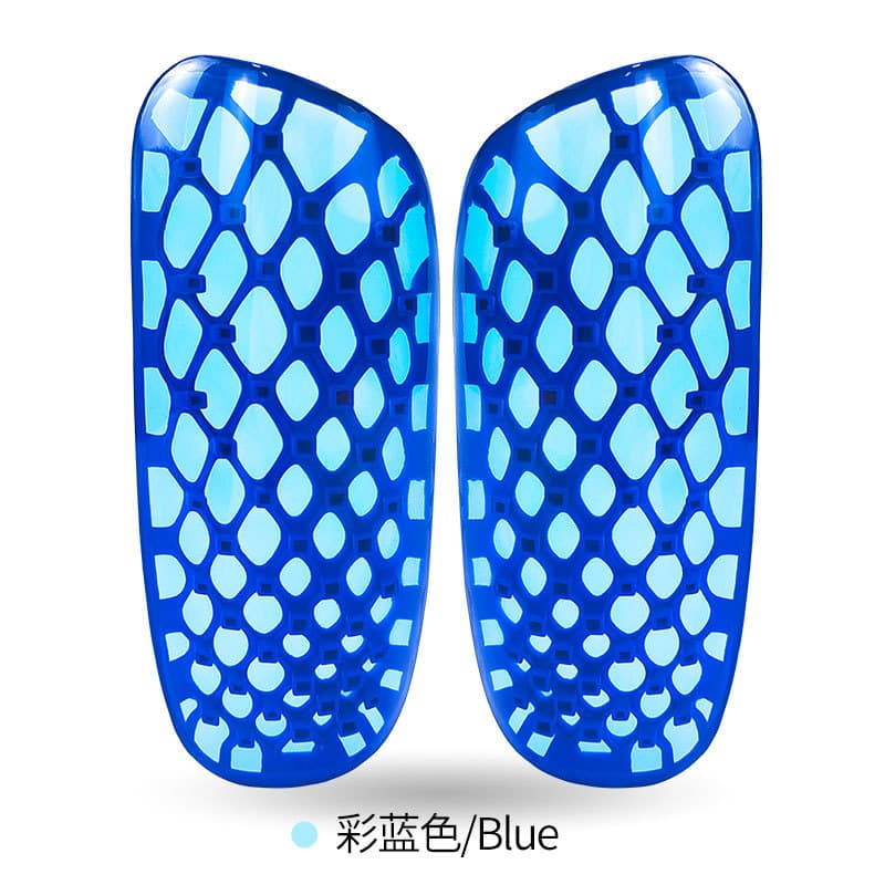 Adult transparent shin guards blue