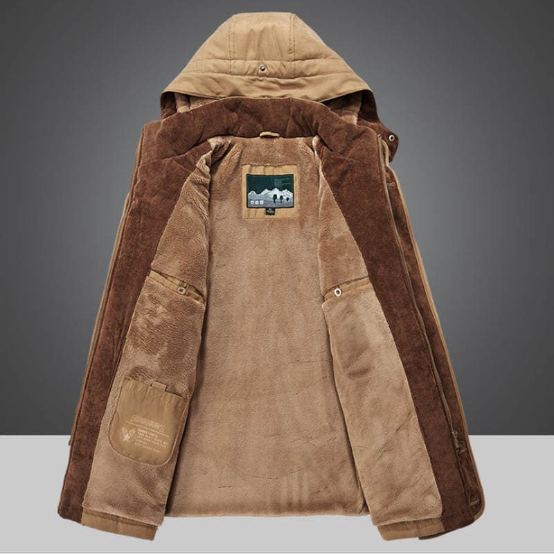 AliExpress men's cotton-padded jacket winter mid-length fleece-lined thickened cotton-padded jacket men's young and middle-aged casual windproof warm cotton-padded jacket 4