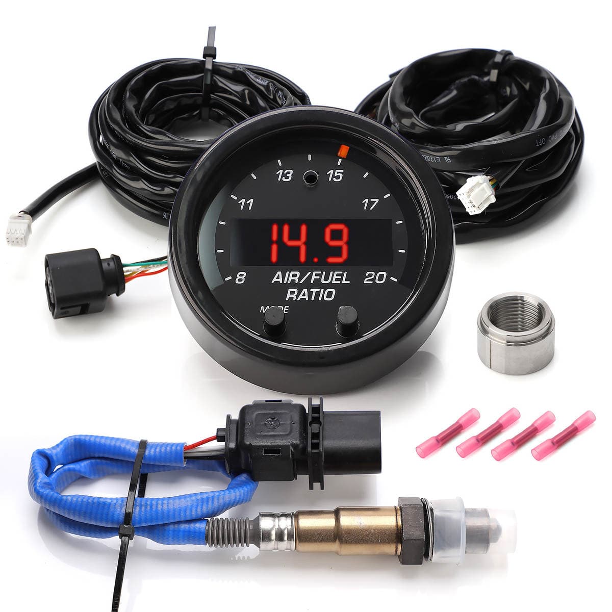 Car Modification Wide-Range Air-Fuel Ratio Gauge 52mm Air-Fuel Ratio Meter with Wide Oxygen Sensor Set Lsu4.9 3