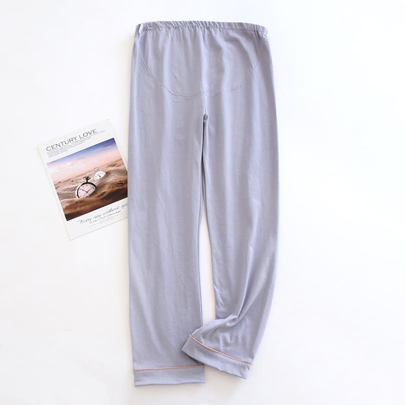 Light purple-hemmed belly pants