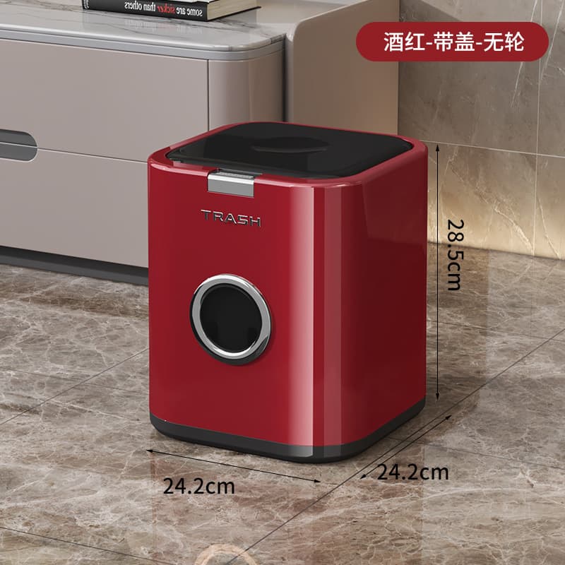 8031 flip-top trash can 12l red