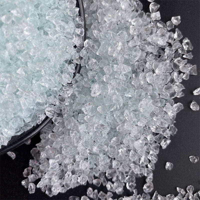 Glass Sand Manufacturer Wholesale Sandblasting Rust Removal Glass Sand Terrazzo Marble Slab with Various Specifications of Transparent Glass Sand 2
