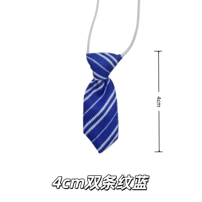 [double stripes] blue and white large tie