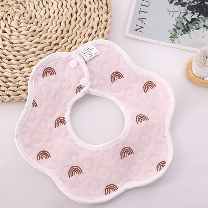 [Knitted cotton waterproof section] pink rainbow
