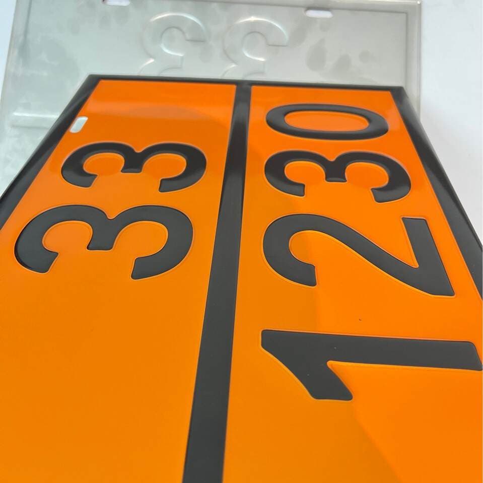 Stainless steel 304 dangerous goods vehicle sign orange warning sign transport vehicle tanker number 4