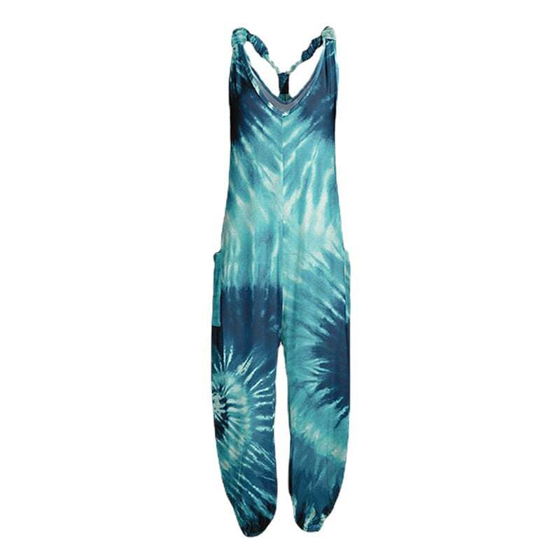 Cross-border 2023 new women's clothing Amazon personalized printed loose plus size harem pants beach sling jumpsuit 4