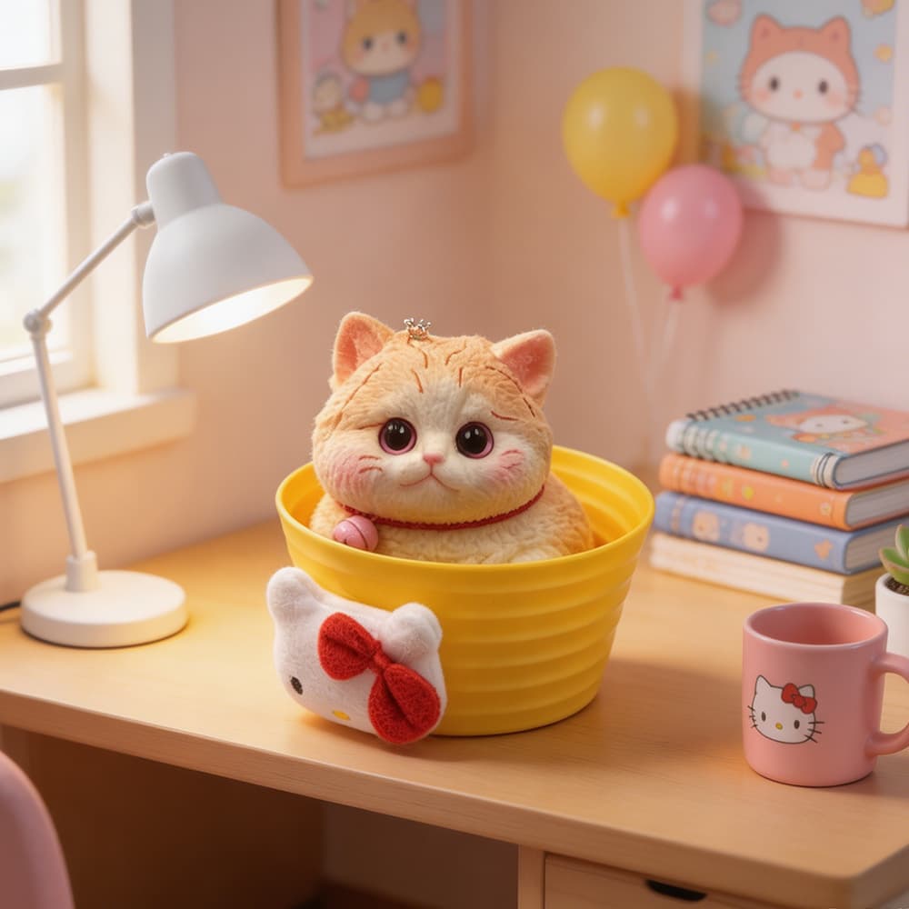 Large cat pinch orange {height 15cm}