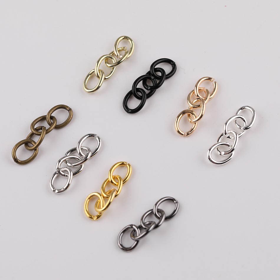 Simple Metal Iron Four-Section Chain Extension Chain DIY Handmade Keychain Tail Chain Jewelry Materials and Accessories 4